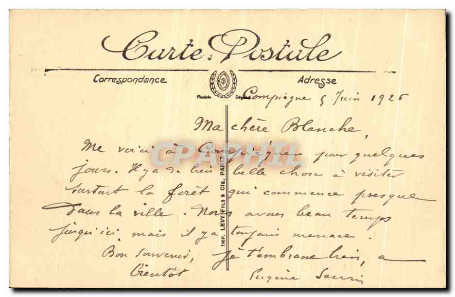 CPA Compiegne Place de L Hotel de Ville — Rückseite