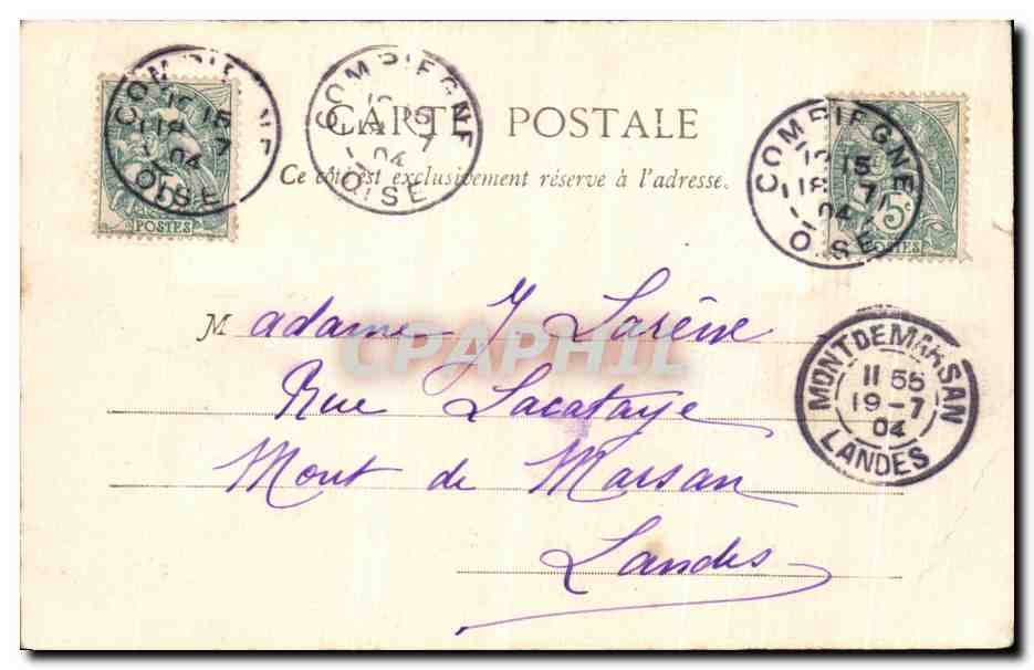 CPA Compiegne Les Etange St Pierre — Verso