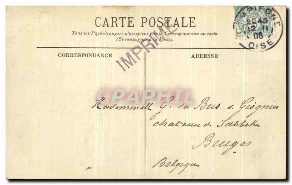CPA Compiegne L Hotel de Ville — Verso
