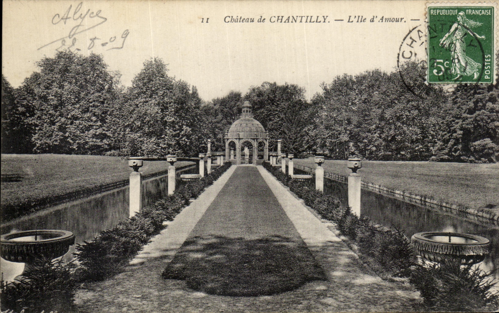 Schloss CHANTILLY — L'Île d'Amour — unbekannter Verlag, n° 11