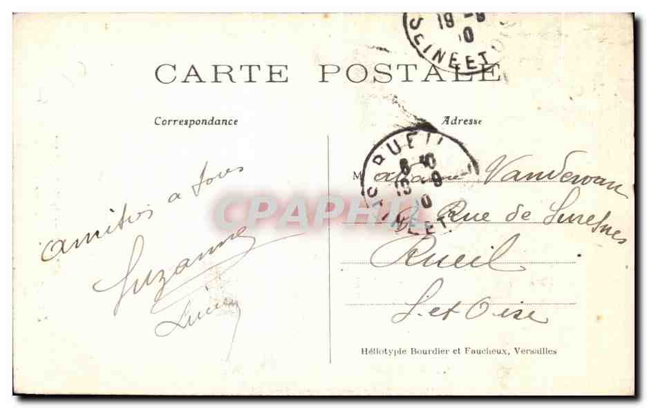 CPA Chateau De Chantilly Jardin anglais Temple de Venus Callipyge — Verso