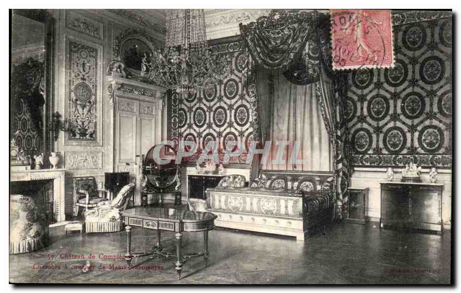 Schlafzimmer von Madame Fontenoy — Schloss Compiègne — Verlag unbekannt