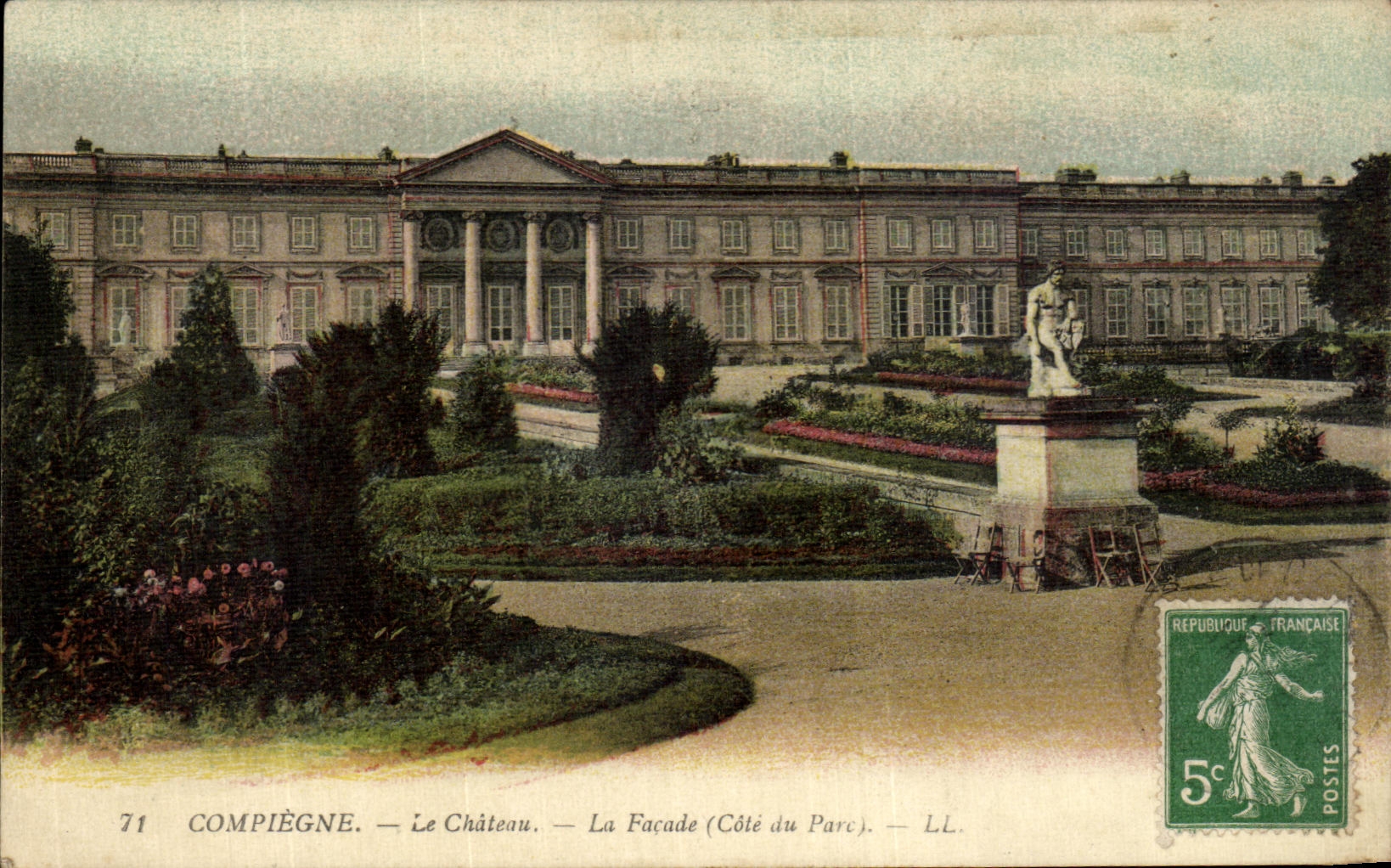 Compiègne — Le Château — La Façade (Côté du Parc) — LL. — N°71 - Recto