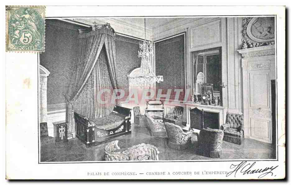 CPA Palais de Compiegne Chambre a Coucher de l Empereur