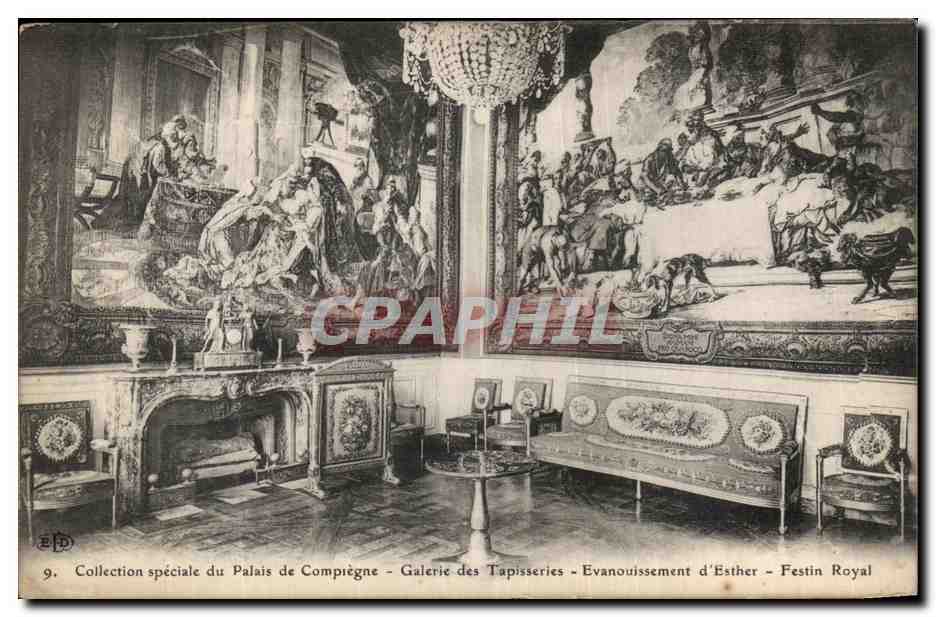 CPA Collection Speciale du Palais de Compiegne Galerie des Tapisseries Evanouissement d Esther Festin Royal