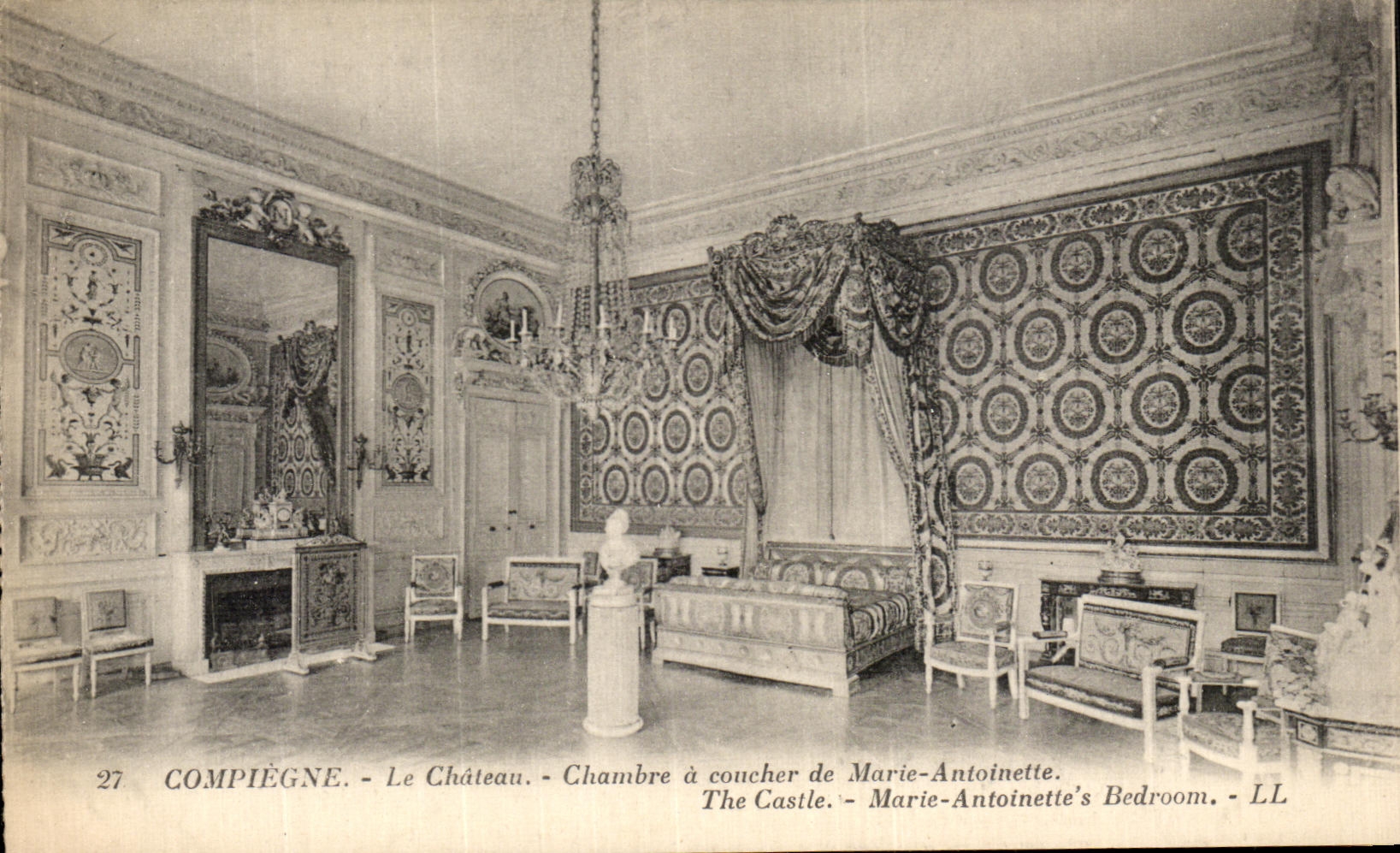 Compiègne - Le Château - Chambre à coucher de Marie-Antoinette — LL, n°27