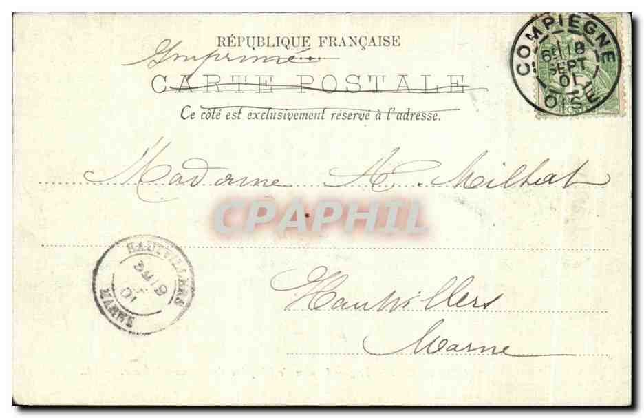 CPA Chateau De Compiegne Le Grand Salon de Reception des Dames d Honneur — Verso