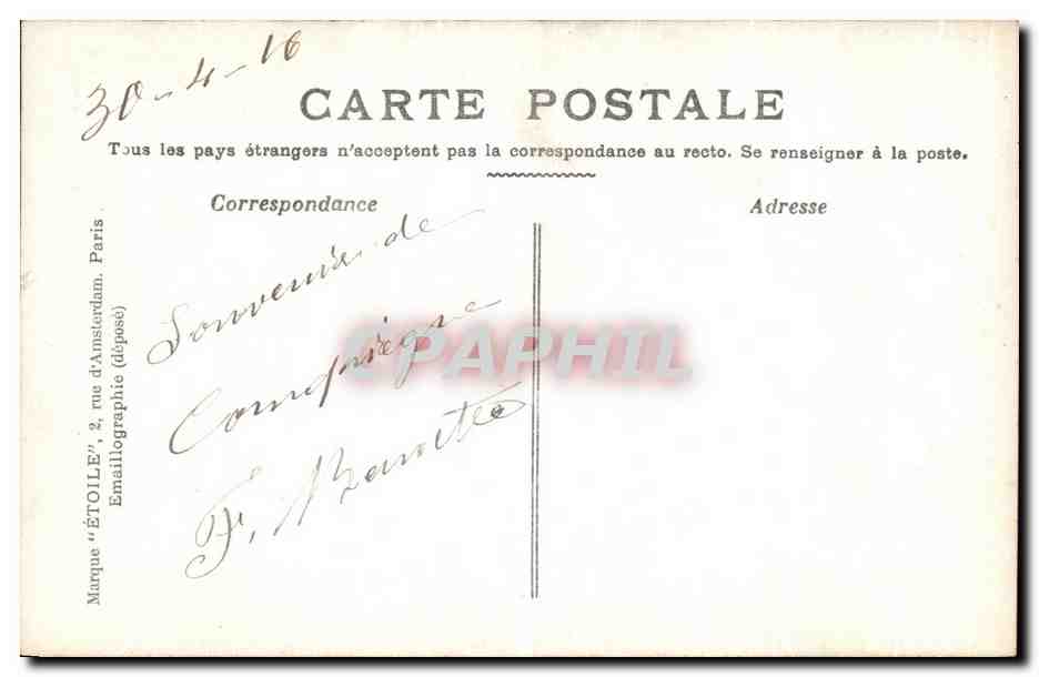 CPA Compiegne Le Chateau Salle Des Gardes — Rückseite
