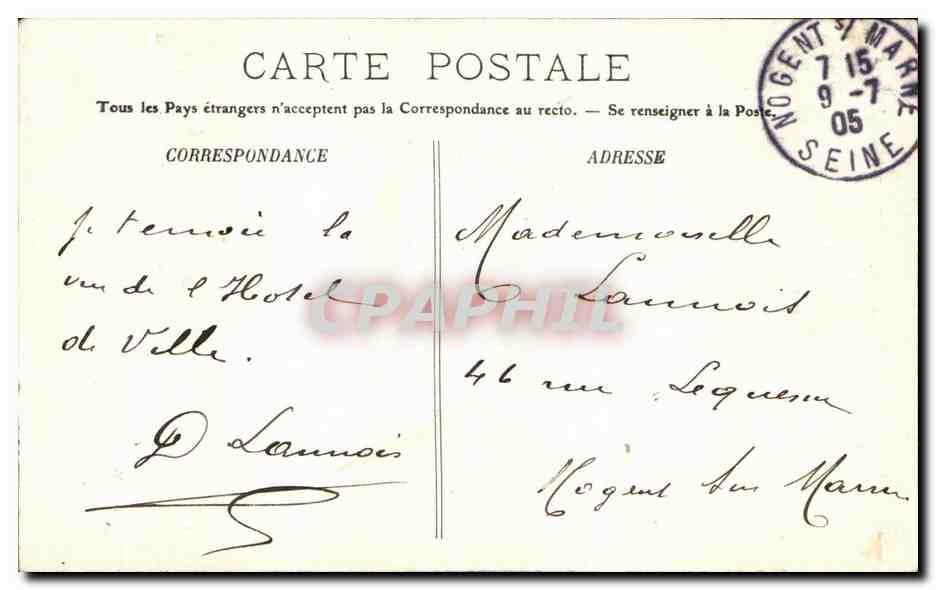 CPA Compiegne L Hotel de Ville et la Place — Rückseite