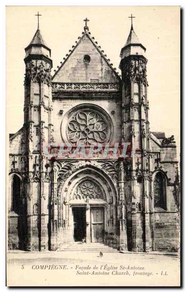 CPA Compiegne Facade de l Eglise St Antoine