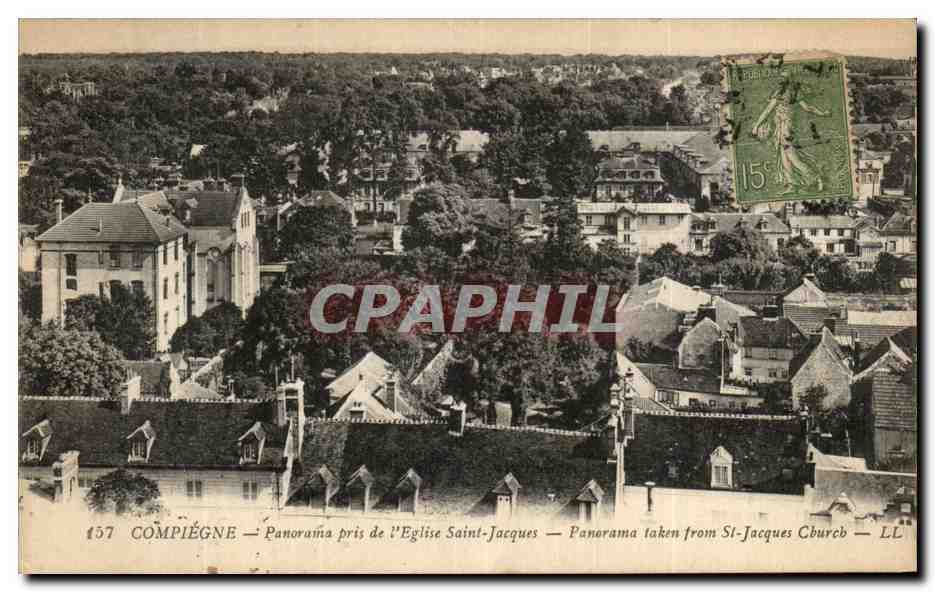 CPA Compiegne Panorama pris de l eglise Saint Jacques