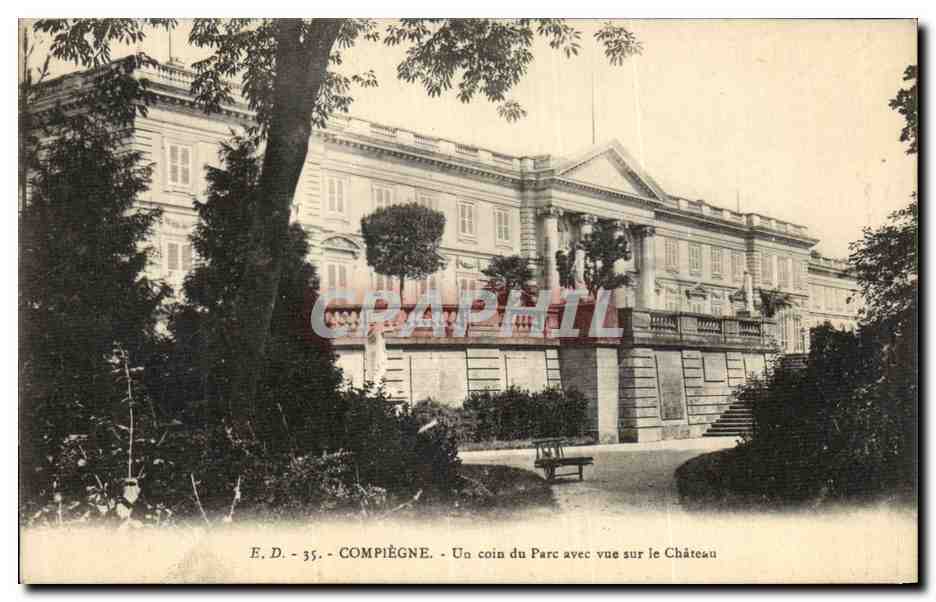 Compiègne — Ein Eckbereich des Parks mit Blick auf den Schloss — E.D. - 35