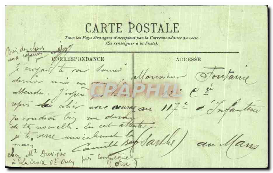 Forêt de Compiègne — Route de la Gouvernante — 1 L. — Verso