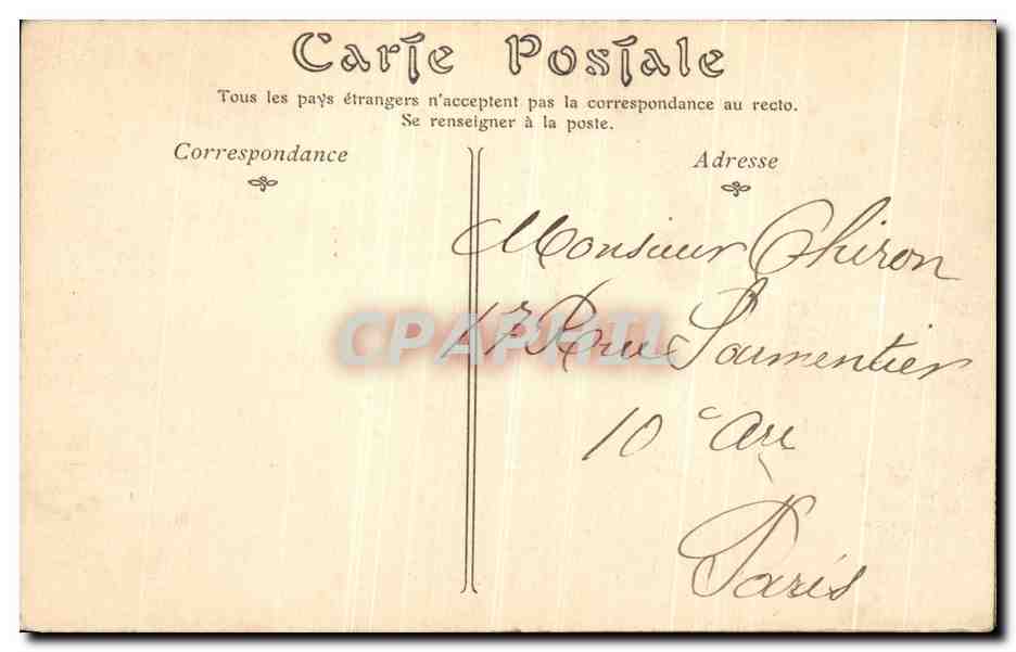 CPA Chateau De Chantilly La Chambre du Prince de Conde — Verso