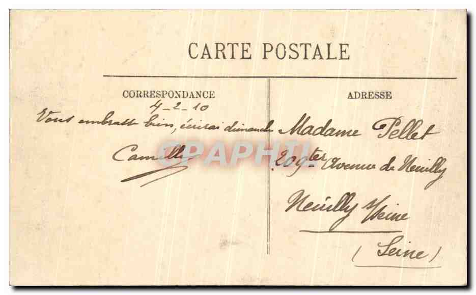CPA Paris Inondations Les Pontonniers au cours de la reine  — Rückseite