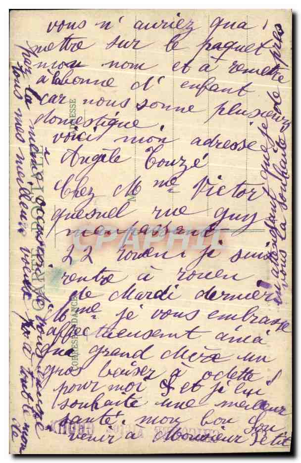 CPA Paris Rue de Bercy Inondations 1910 — Rückseite