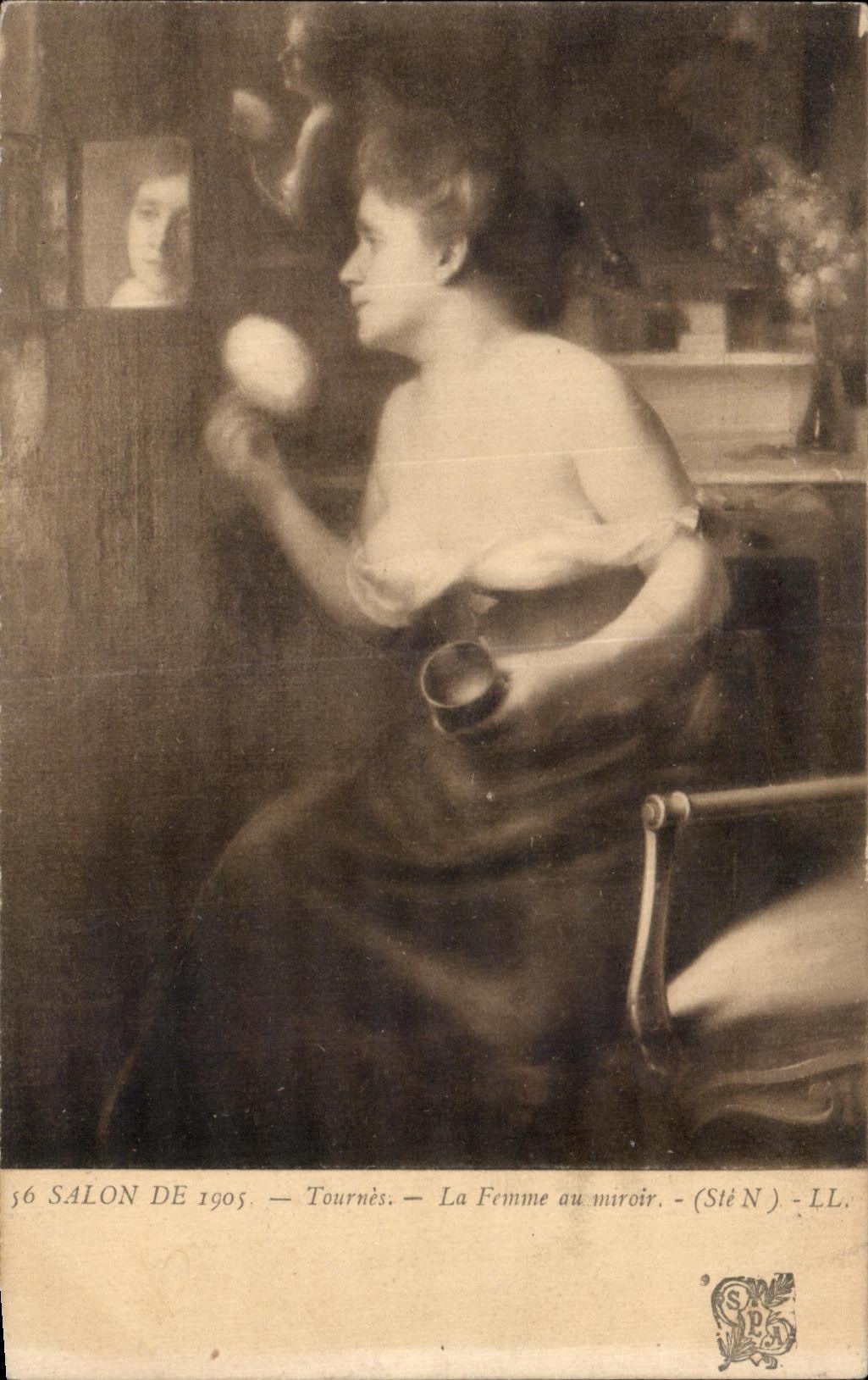 CPA Salon de 1905 Tournes La femme au miroir