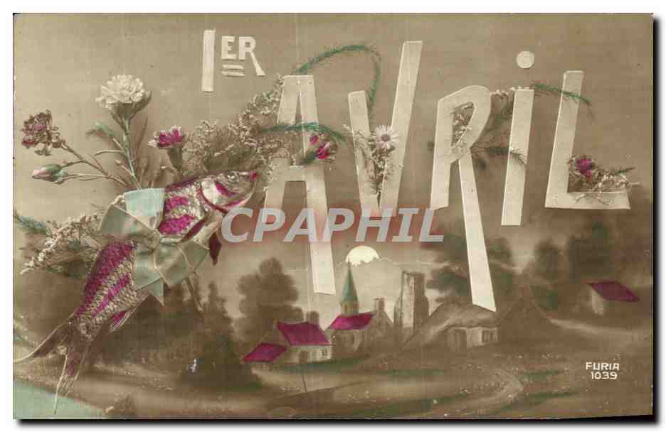 CPA Fantaisie 1er avril Poisson 