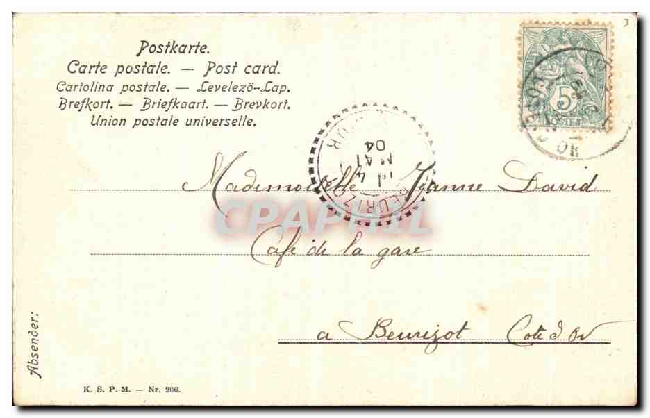 CPA Fantaisie Femme — Verso