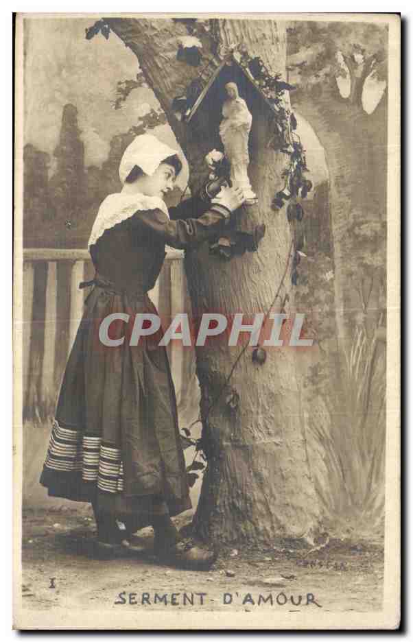 Jeune fille en costume traditionnel — Serment d'amour — éditeur non identifié, n° de série non visible