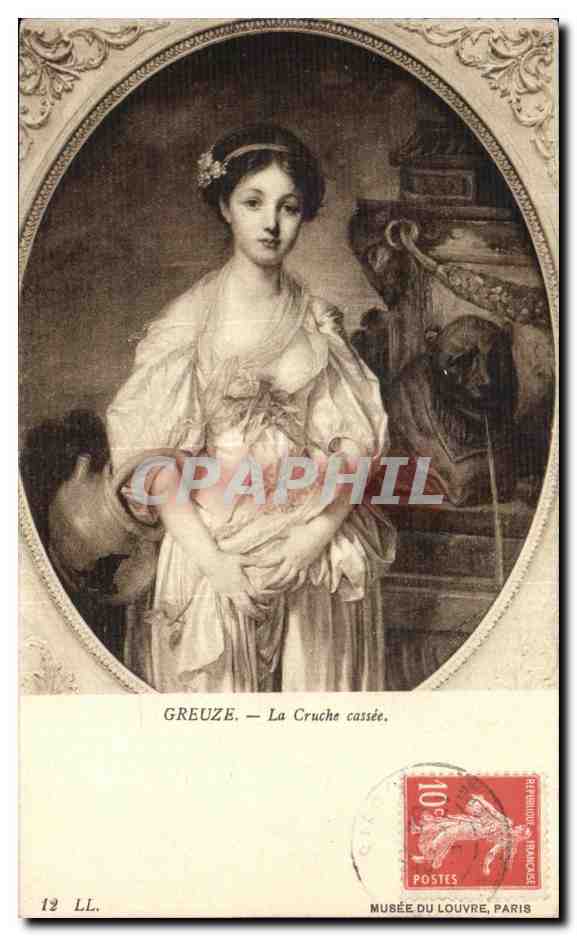 CPA Greuze La cruche cassee Musee du Louvre Paris 