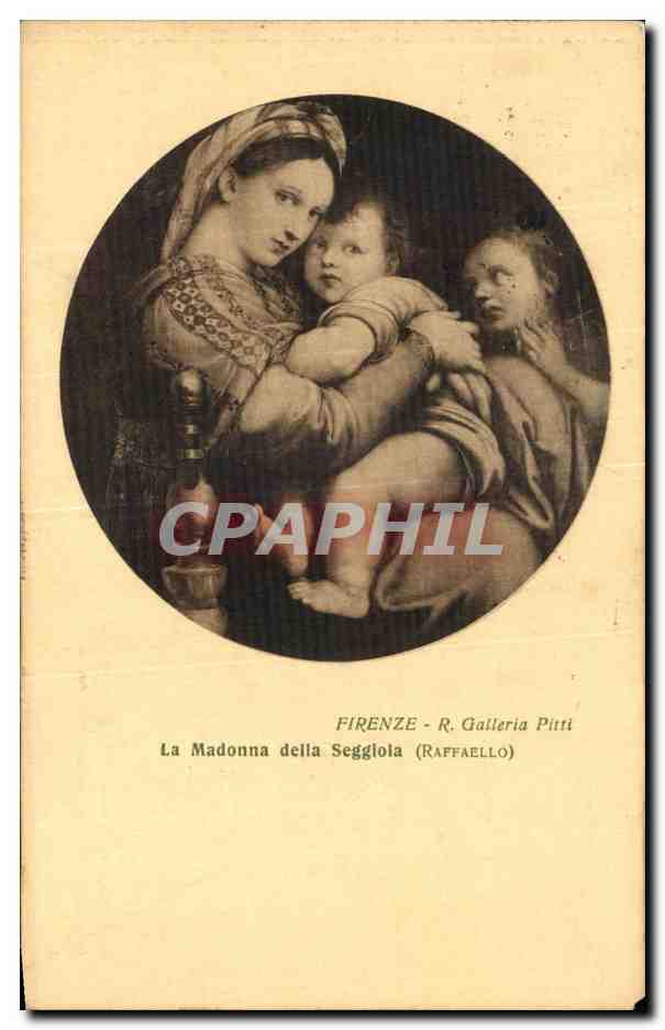 CPA Firenze Galleria Pitti La madonna della Seggiola Raffaello Vignette Aigle 