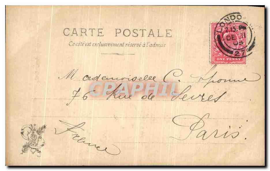 CPA Salon Godeby La fortune et le jeune enfant — Verso