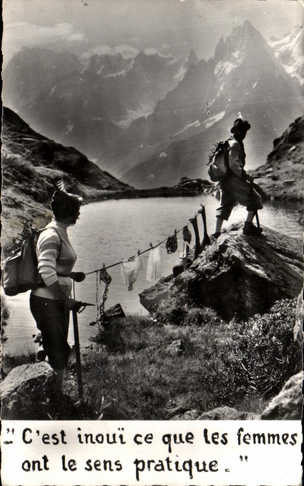 Deux femmes en montagne — scène de lessive — Édition G. ROSSA - N°2572