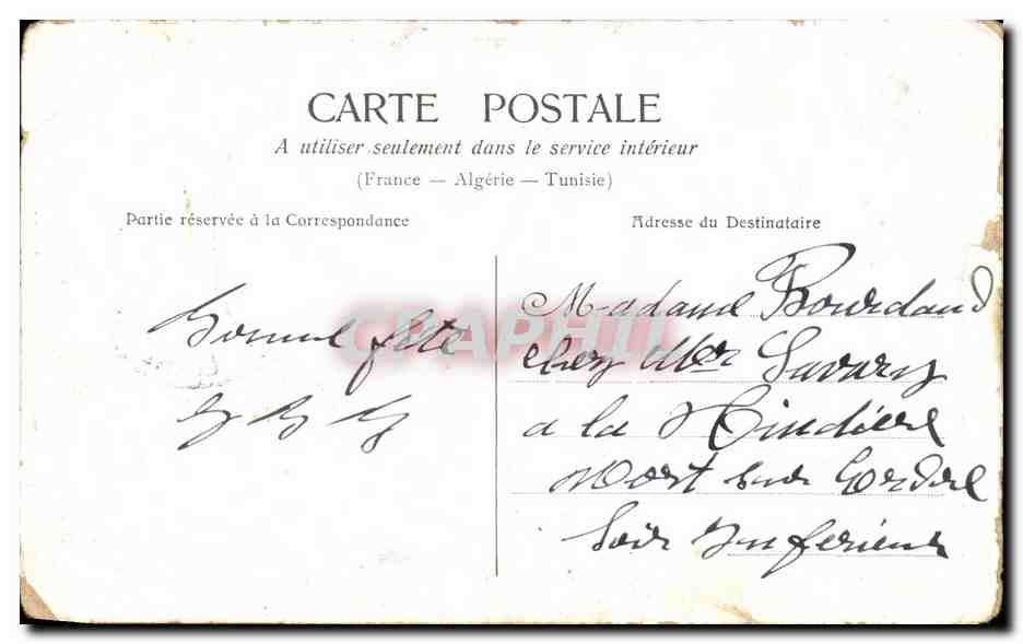 CPA Femme balancoire Escarlopette — Verso