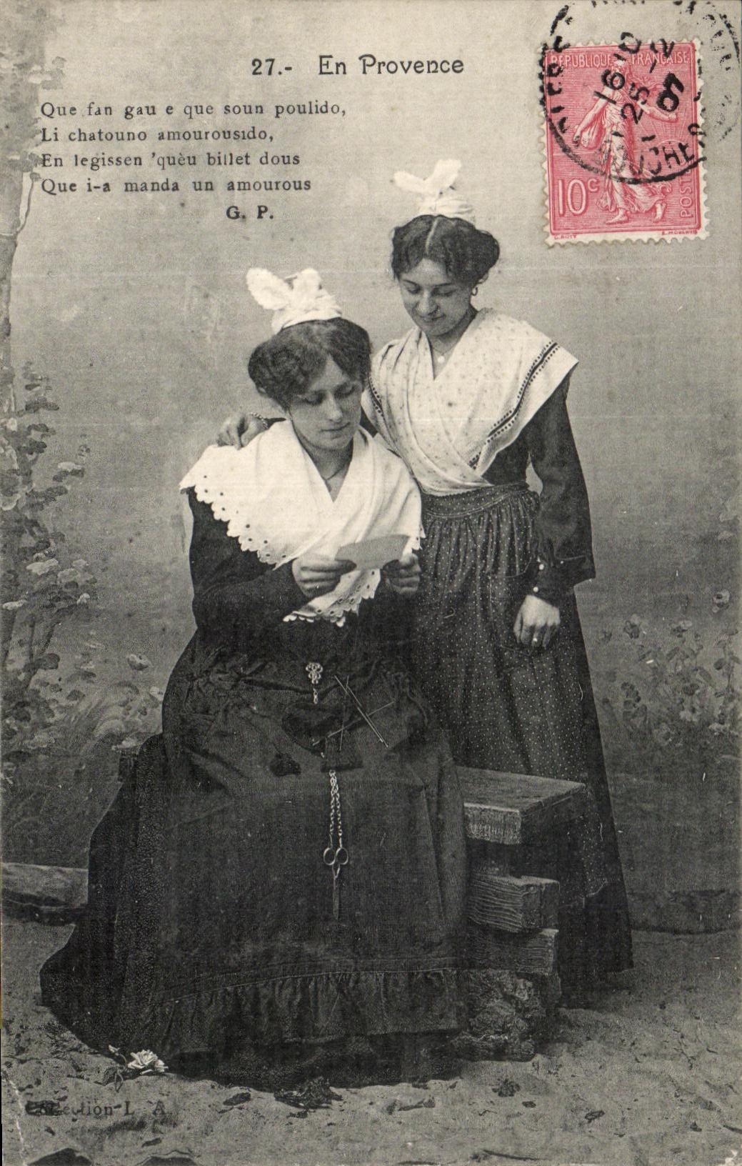 Deux jeunes femmes en Provence — G. P. — Édition L. A.