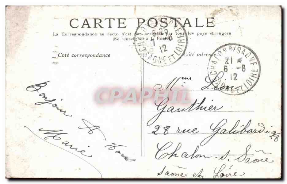 CPA Paris La Madeleine — Verso