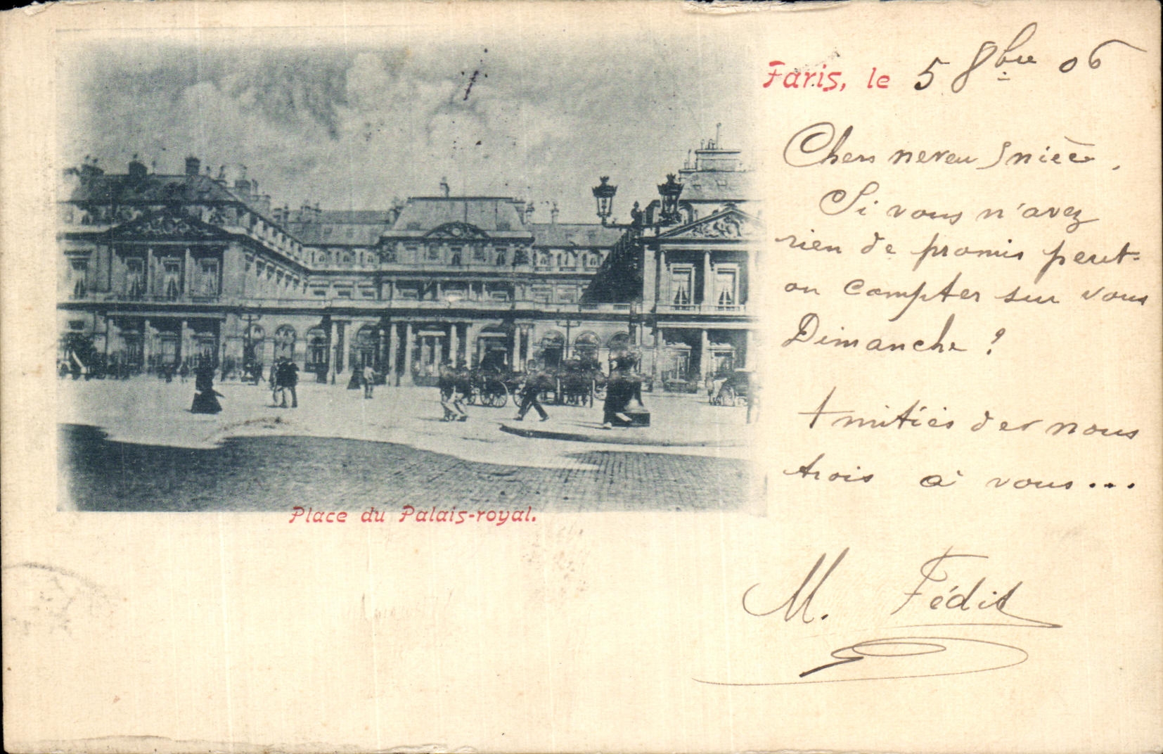 CPA Paris Le Place du Palais Royal 