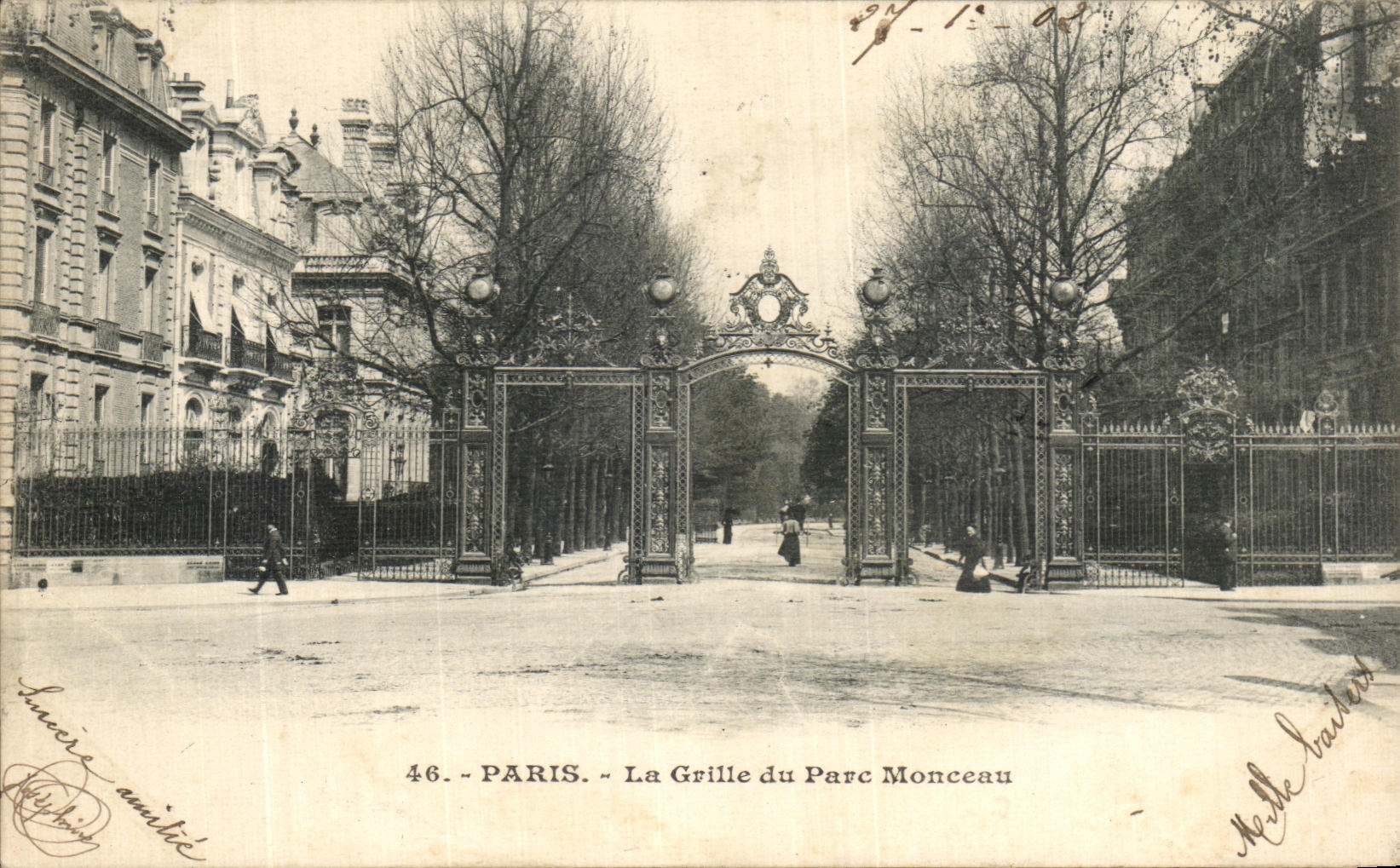 CPA Paris La Grille du Parc Monceau 