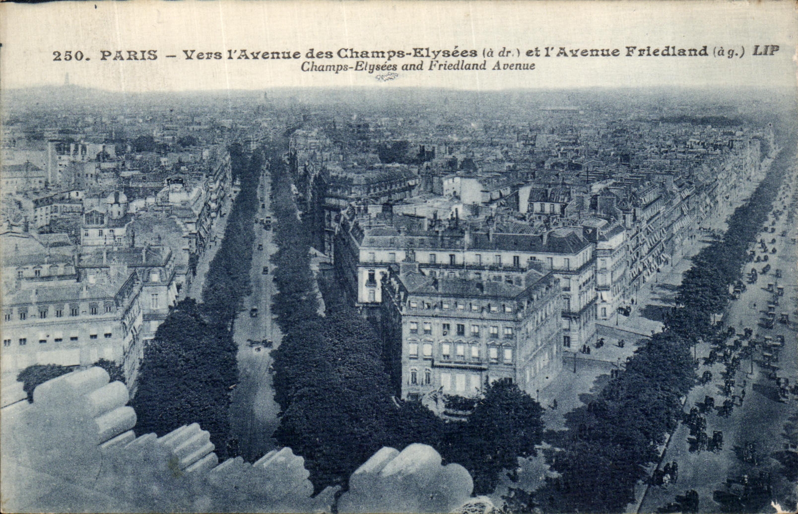 CPA Paris Vers L Avenue des Champs Elysees et l avenue de Friedland 