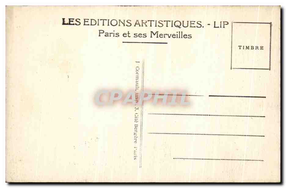 CPA Paris Vers L Avenue des Champs Elysees et l avenue de Friedland  — Rückseite