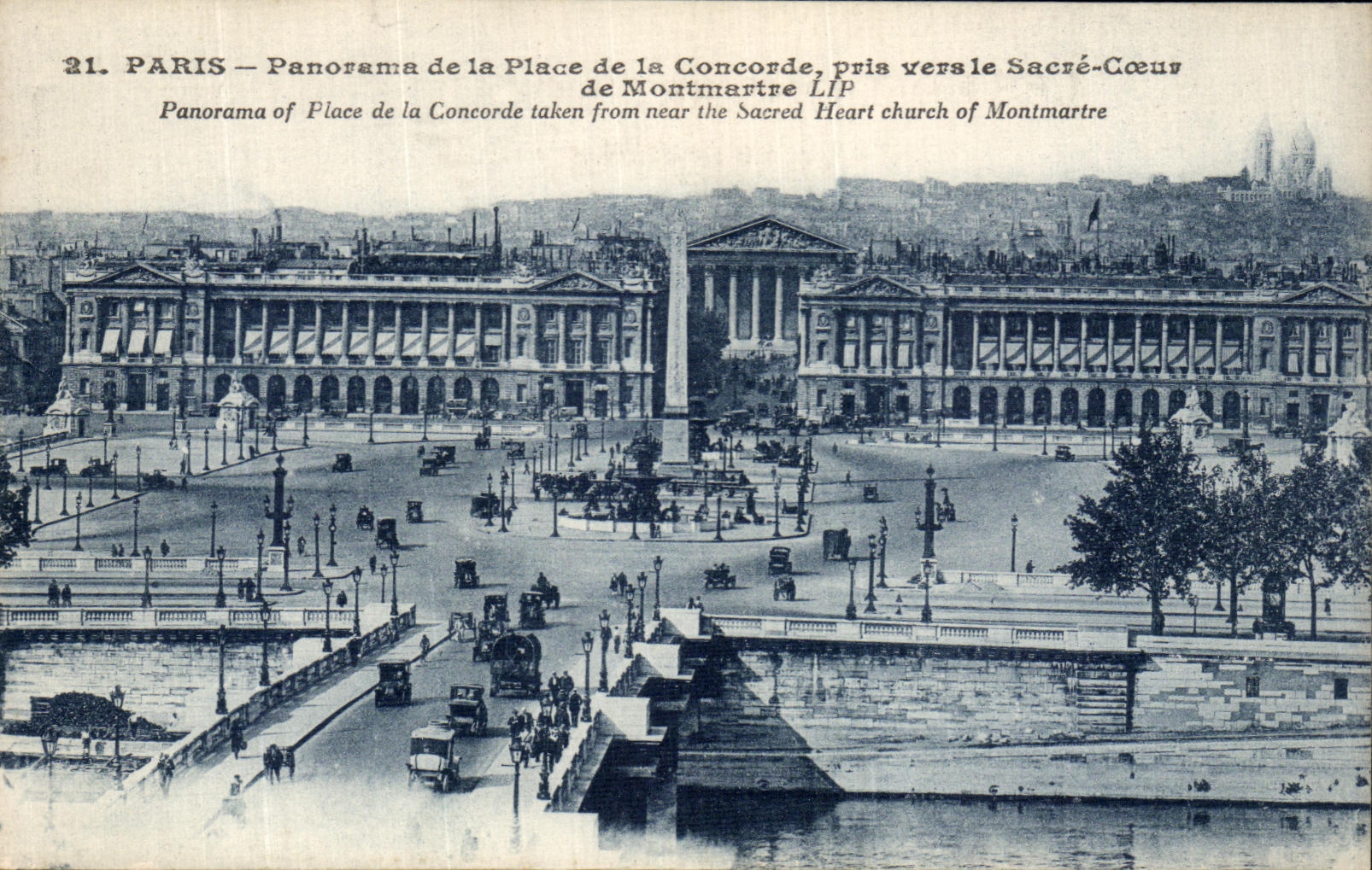 CPA Paris Panorama De La Place de La Concorde Pris Vers La Sacre Coeur 