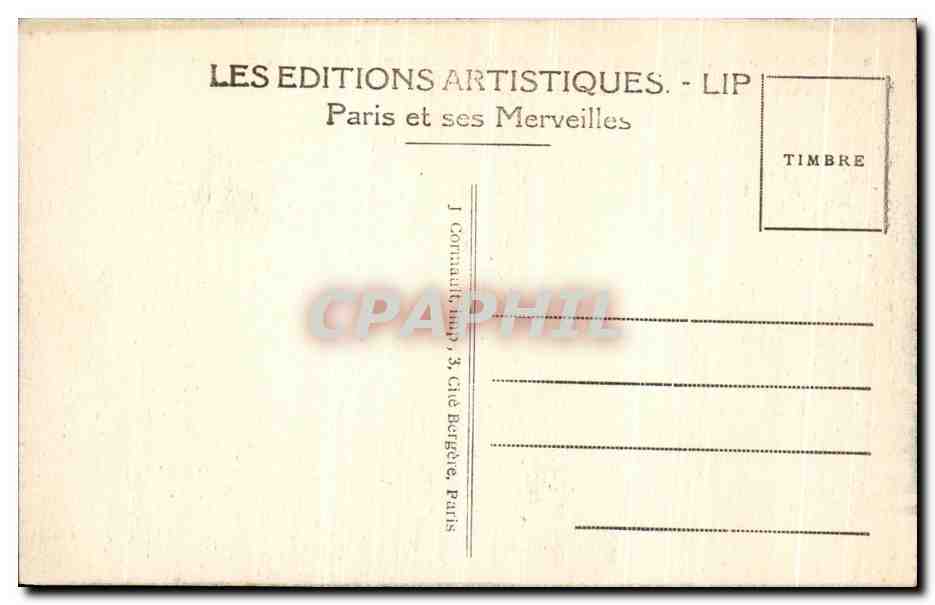 CPA Paris Panorama De La Place de La Concorde Pris Vers La Sacre Coeur  — Verso