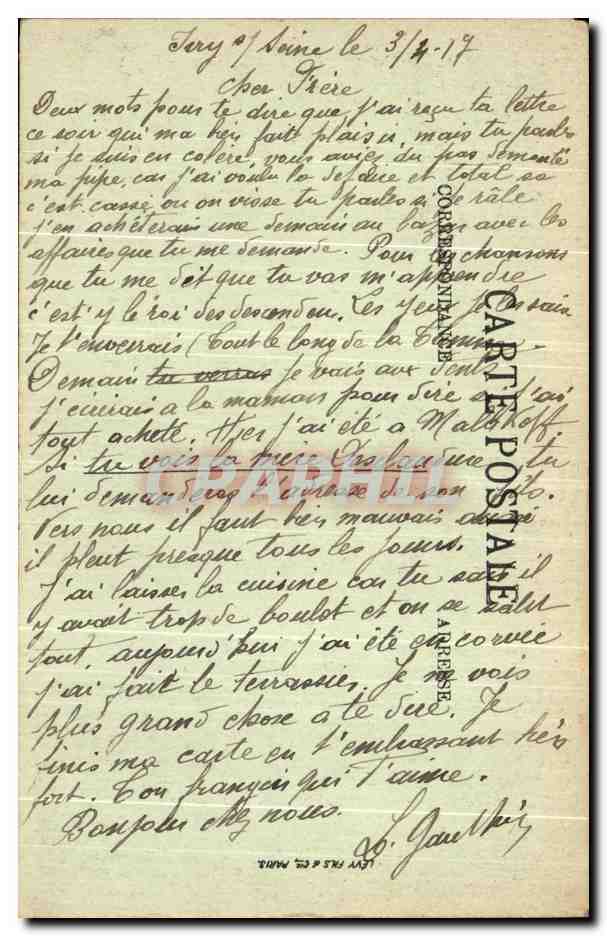 CPA Paris Le Lion de Belfort Place Denfort Rochereau  — Verso