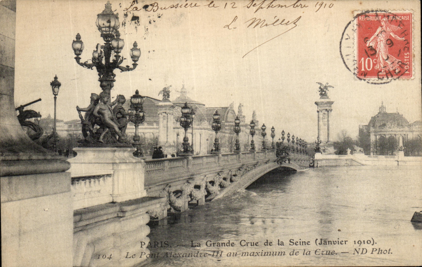 CPA Paris La Grande Crue de La Seine Le pont Alexandre III au maximum de la crue 