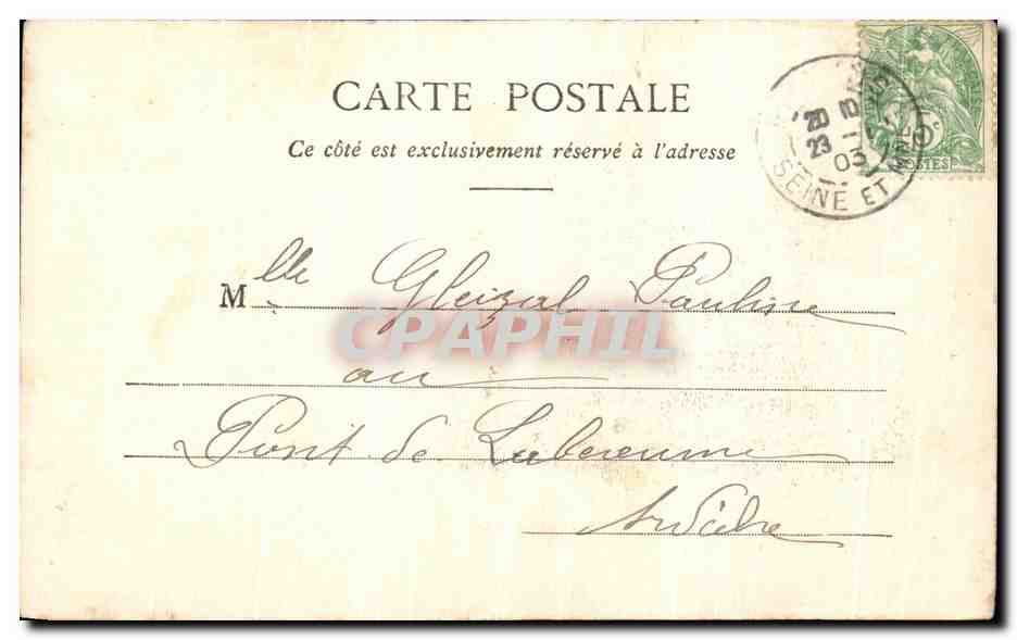 CPA Paris La Madeleine — Rückseite