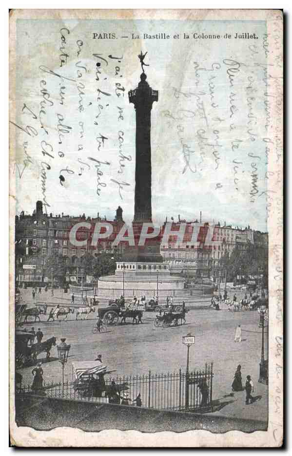 CPA Paris La Bastille et La Colonne de Juillet 