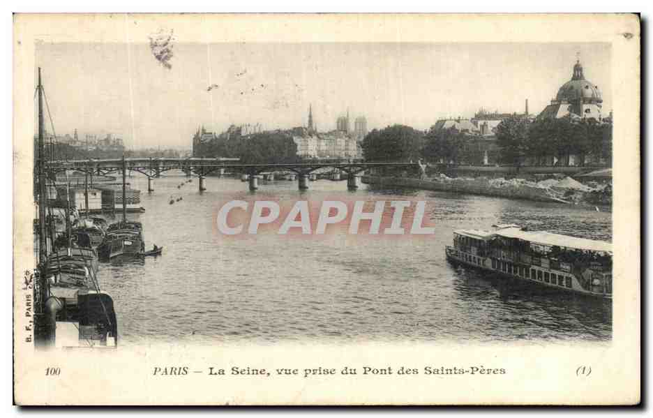 CPA Paris La Seine Vue prise du pont des Saints Peres 