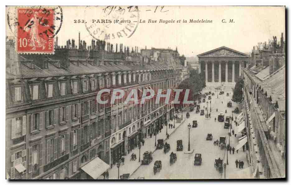 CPA Paris La Rue Royale et La Madeleine