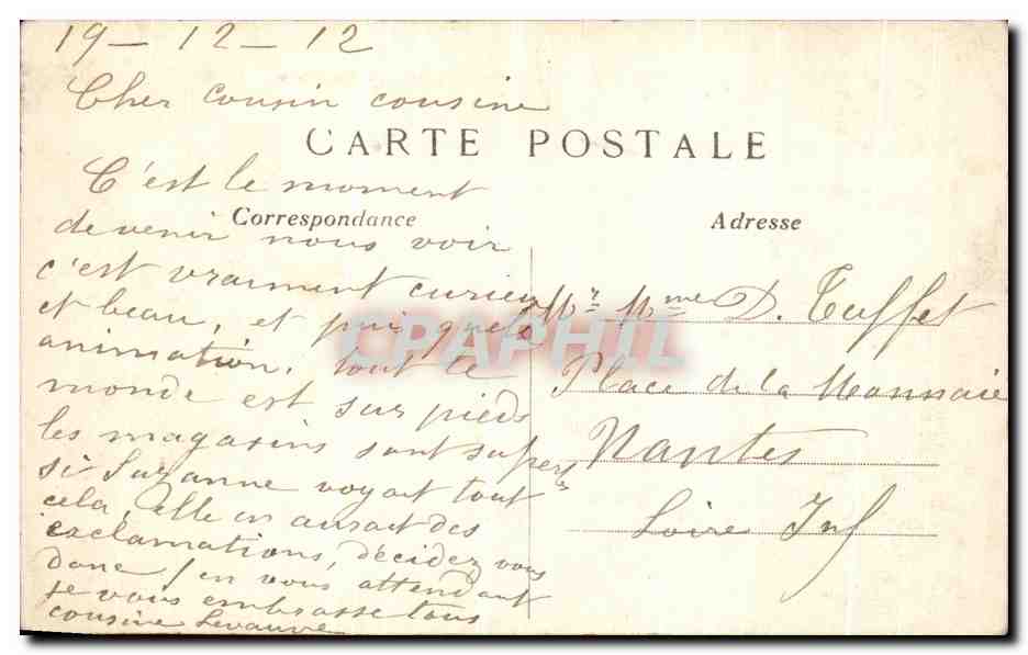 CPA Paris La Rue Royale et La Madeleine — Rückseite