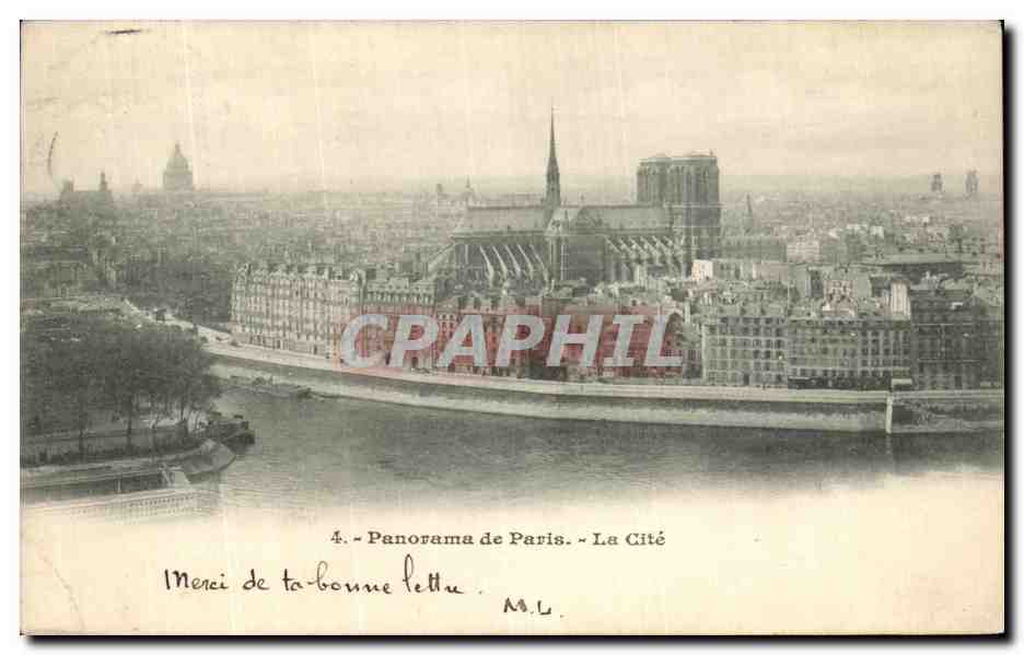 CPA Panorama de Paris La Cite 