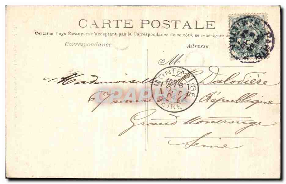CPA Paris Square St Pierre Pont rustique Montmartre — Rückseite