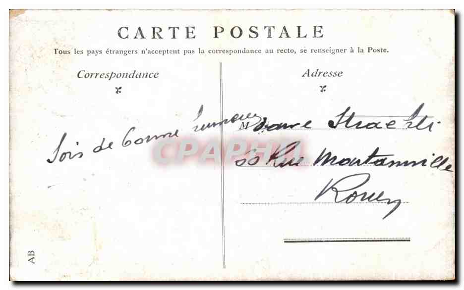 CPA Paris La Bourse — Rückseite