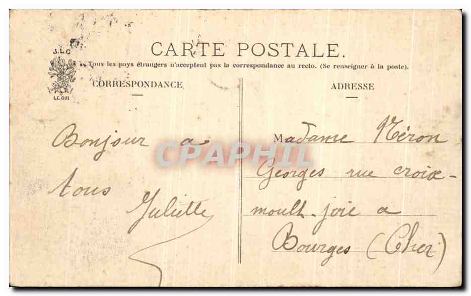 CPA Paris Avenue de l Opera — Rückseite