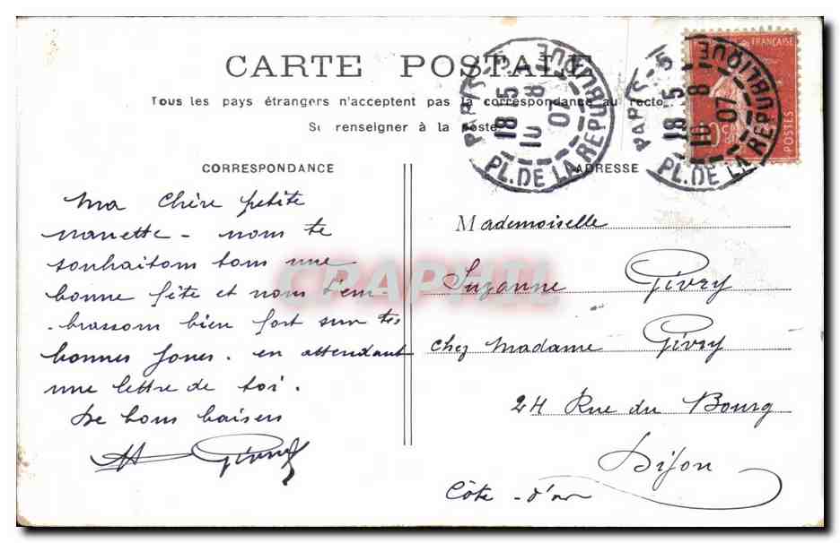 CPA Paris Boulevard de la Madeleine — Rückseite