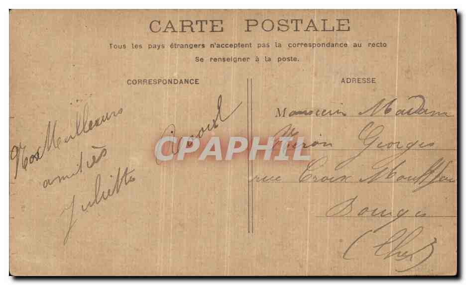 CPA Paris La Conciergerie — Rückseite